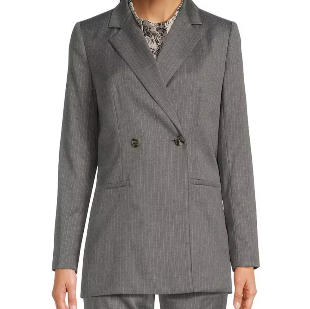 Calvin Klein Pinstripe Double Breasted Blazer